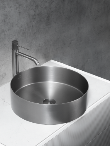 Раковина из нержавеющей стали AltroBagno Luna AltroBagnoLuna001002MtGr 40х40 накладная цвет оружейная сталь - фото 4