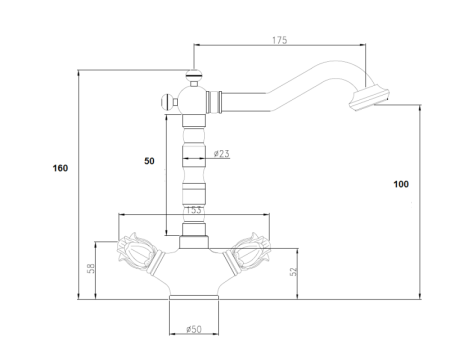 Смеситель Bronze de Luxe FLORENCE 21317 на биде бронза