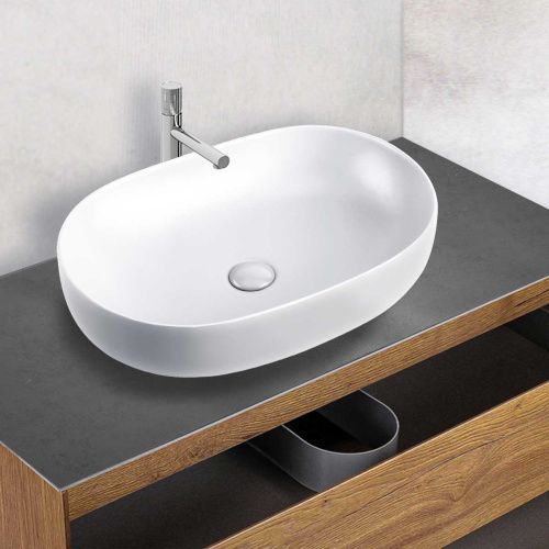 Раковина из сантехнического фарфора Vincea VBS-113 60х40 накладная цвет белый без отверстий под смеситель - фото 2