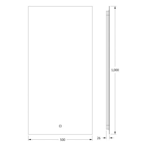 Зеркало с подсветкой Defesto GLOW DF 2505S 50х100 подвесное - фото 2
