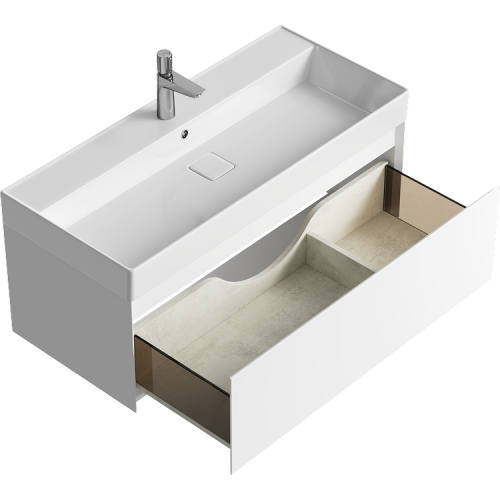 Тумба под раковину Aqwella Y GE01101WM 100х50 подвесная цвет белый - фото 2