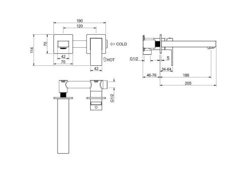 Смеситель Aquatek ЛИБРА AQ1613CR встраиваемый в стену хром - фото 4