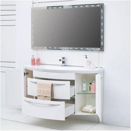 Тумба с раковиной De Aqua Лонг 00186446 140х50 подвесная цвет белый - фото 3