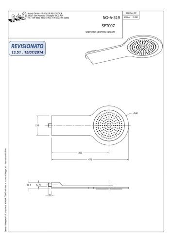 Верхний душ Graffio Newton NW001/CR хром - фото 2