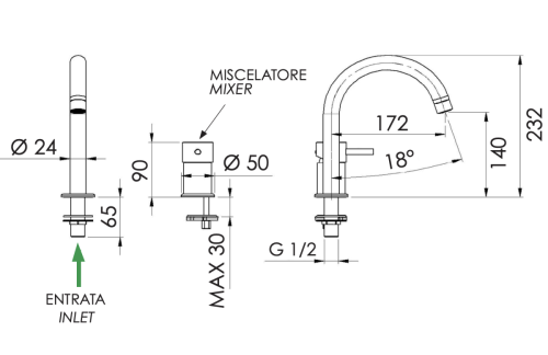 Смеситель Remer X Style X57XV на раковину нержавеющая сталь - фото 2