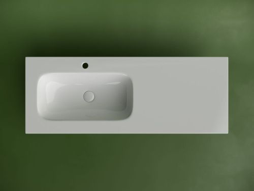 Раковина из сантехнического фарфора Ceramica Nova GRACE CN7020 120х50 накладная цвет белый 1 отверстие под смеситель - фото 3