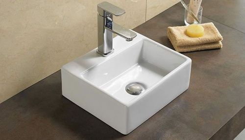 Раковина из сантехнического фаянса Velvex 7440C 40х30 накладная цвет белый 1 отверстие под смеситель - фото 2