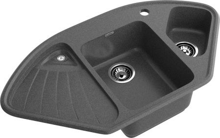 Кухонная мойка Granfest Corner C-1040E графит 105х55 цвет серый поверхность матовая