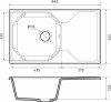 Кухонная мойка Granfest Unique U-840L графит 85х50 цвет серый поверхность матовая