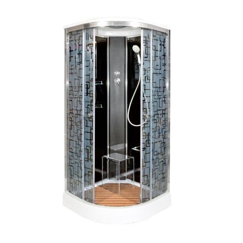 Душевая кабина AvaCan BM1590BLACK 90х90 четверть круга с крышей ориентация универсальная - фото 2