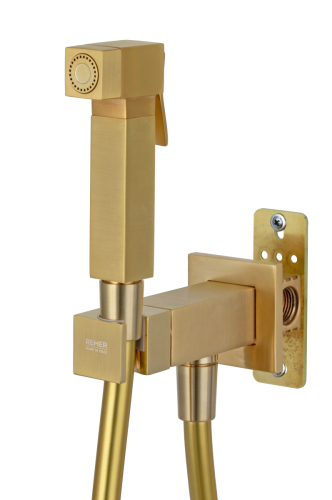 Гигиенический душ со смесителем Remer Q64BG золото - фото 2