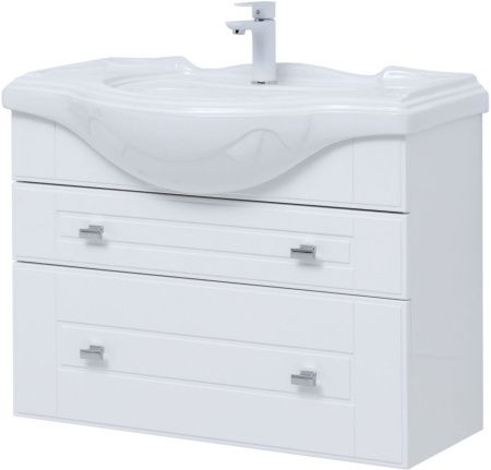 Тумба под раковину Aquanet Рондо 00304289 90х30 подвесная цвет белый
