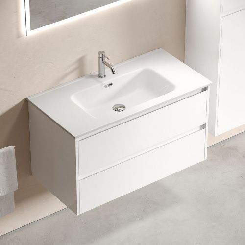 Тумба под раковину Sancos Libra LB90W 90х50 подвесная цвет белый - фото 4