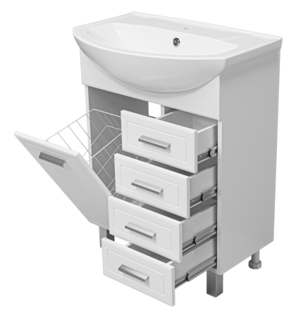 Тумба под раковину Misty Стелла Э-Сте01065-01К4Я 60х30 напольная цвет белый