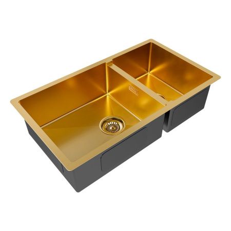 Кухонная мойка Paulmark GERBERG 78/2S UNI PM227844-BG 45х40 цвет золото поверхность брашированная