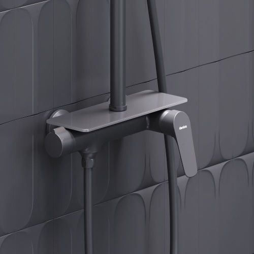 Душевая стойка Damixa Jupiter 977780300 настенная цвет черный - фото 5