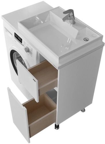 Тумба под раковину СанТа Лондон 224027 30х50 напольная цвет белый - фото 2