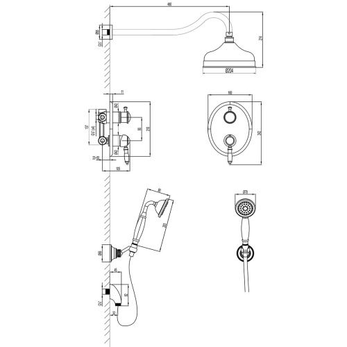 Душевая система LeMark Villa LM4829C встраиваемая в стену цвет хром - фото 2