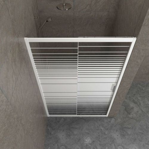 Душевая дверь Тритон Слайд Щ0000064612 100х185 стекло с рисунком профиль белый - фото 4