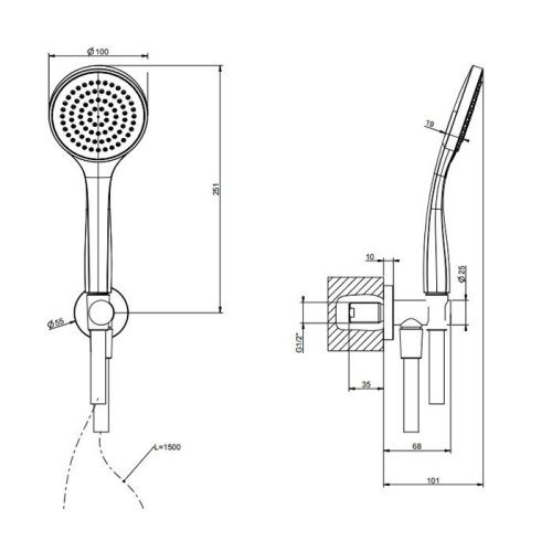 Душевой гарнитур Gessi Emporio shower 38723#149 настенный серый - фото 2