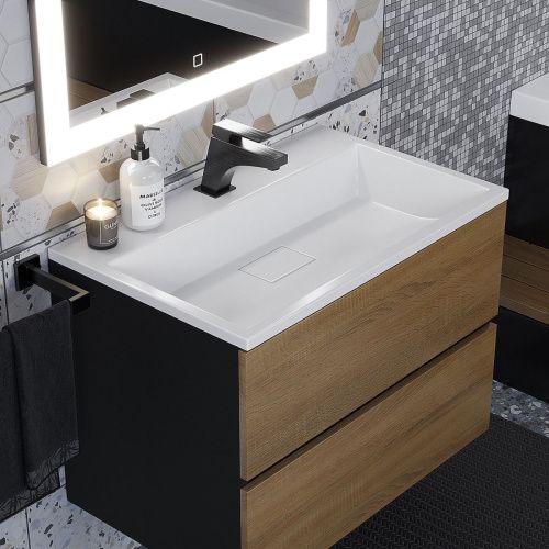 Раковина из литьевого мрамора Uperwood Barsa 2911020345 70х45 полувстраиваемая цвет белый - фото 5