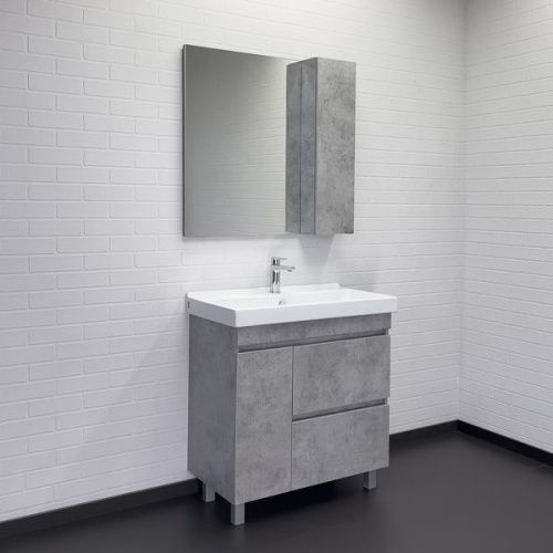 Тумба с раковиной Comforty Осло 00-00012959CF 80х50 напольная цвет серый - фото 5