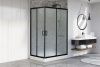 Душевой уголок Royal Bath HP RB8120HP-C-BL-R 120х80 стекло матовое профиль черный с поддоном