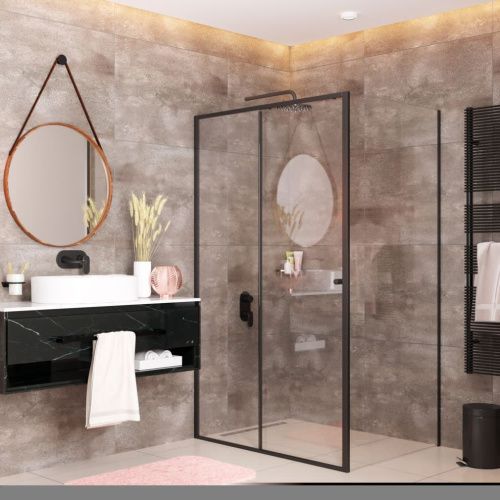 Душевой уголок Wasserkraft Dill 61S 61S36 140х90 стекло прозрачное профиль черный без поддона - фото 3