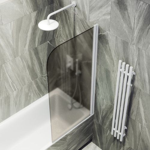 Душевая шторка на ванну Maybah Glass MGV-625-1 80х140 стекло тонированное профиль белый ориентация универсальная - фото 4