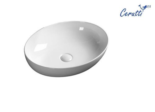 Раковина из сантехнического фарфора Cerutti SPA CR0019 50х40 накладная цвет белый без отверстий под смеситель - фото 2