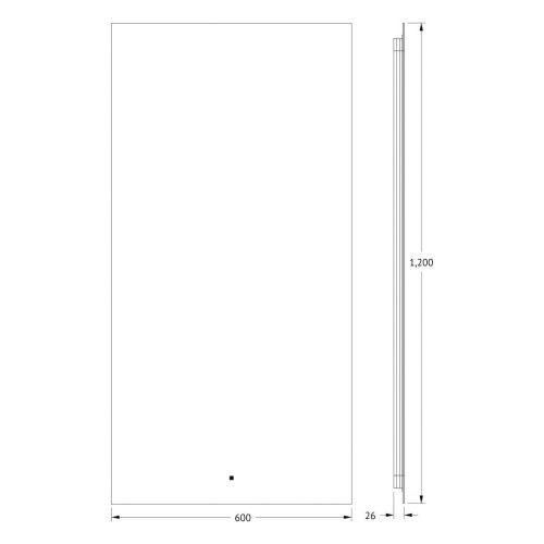 Зеркало с подсветкой Defesto GLOW DF 2508R 60х120 подвесное - фото 2