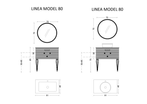 Тумба под раковину Armadi Art Vallessi Avantgarde 842-080-WG 80х50 подвесная цвет белый - фото 2