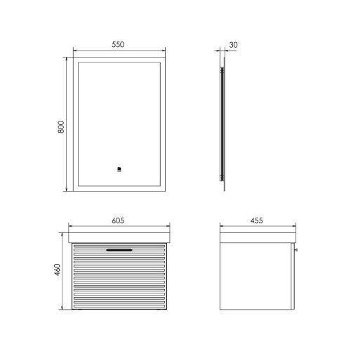 Тумба с раковиной Comforty Касабланка 00-00020108CF 60х50 подвесная цвет серый - фото 2