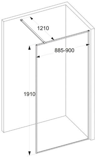 Душевая перегородка Cerutti SPA STRIP T90 90х190 стекло рифленое профиль черный - фото 4