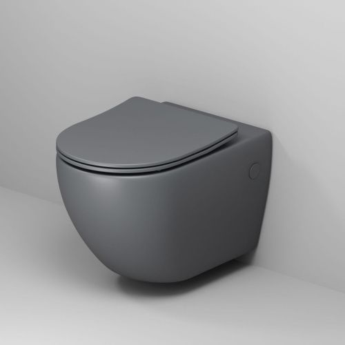 Унитаз подвесной Grossman Color GR-4411GMS серый с сиденьем безободковый каскадный смыв - фото 2