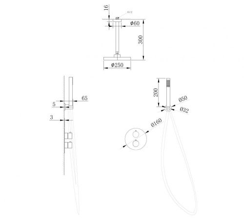 Душевая система Abber AF8121B встраиваемая в стену цвет черный - фото 3