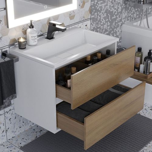 Тумба с раковиной Uperwood Barsa 293020546 70х50 цвет коричневый - фото 4