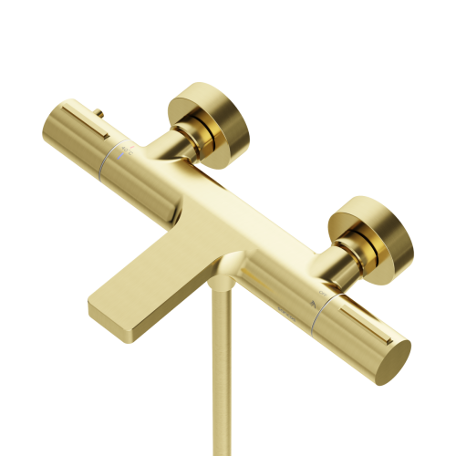 Смеситель для ванны и душа Sancos Etna SC9006BG настенный золото с термостатом - фото 2