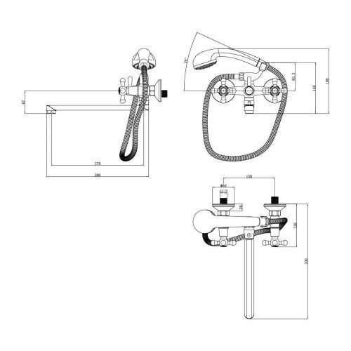 Смеситель для ванны LeMark Promotion LM6048C настенный хром - фото 2
