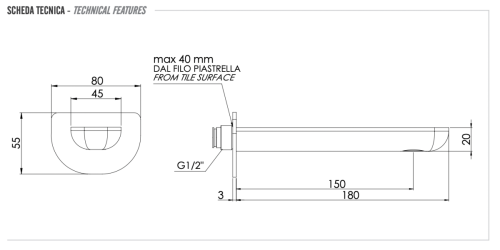 Излив Remer Infinity 91IBG настенный золото - фото 2