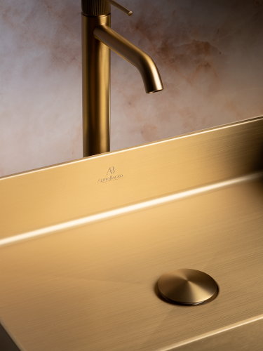 Раковина из нержавеющей стали AltroBagno Astro AltroBagnoAstro001017OrSp 50х40 накладная цвет золото - фото 4