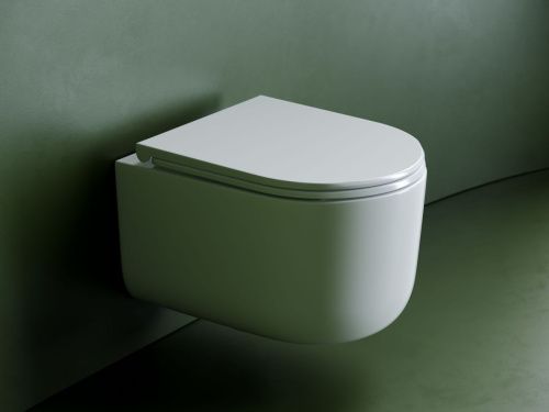 Унитаз подвесной Ceramica Nova ULMA CN4006T белый с сиденьем микролифт безободковый смыв торнадо - фото 2