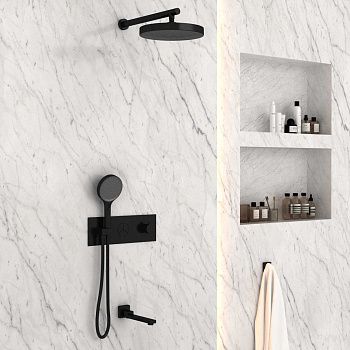 Душевая система Vincea VSFW-432TI2MB встраиваемая в стену цвет черный с термостатом