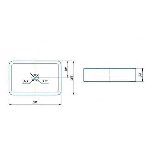 Раковина из сантехнического фаянса Jorno У18293 60х40 накладная цвет белый - фото 2