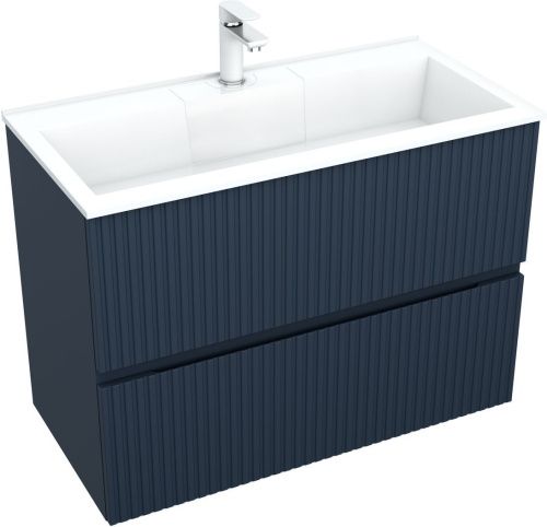 Тумба под раковину Aquanet Джейн 00313303 90х40 подвесная цвет синий - фото 4