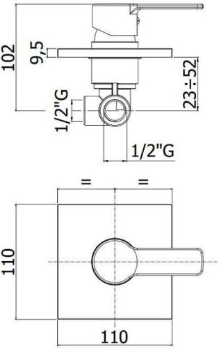 Смеситель для душа Paffoni Red RED010CR/M встраиваемый в стену хром - фото 2