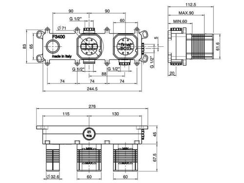Встроенная часть для встроенного смесителя Fima Carlo Frattini F2240 - фото 2