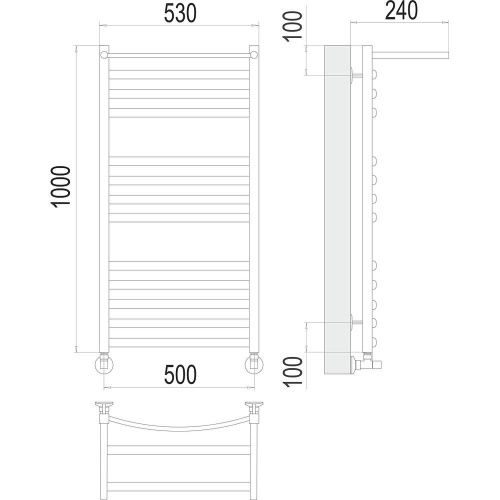 Полотенцесушитель водяной Terminus 4670078529572 55х100 хром - фото 3
