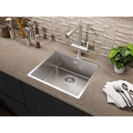 Кухонная мойка Grandex Aqua 501086 50х45 цвет серый поверхность матовая