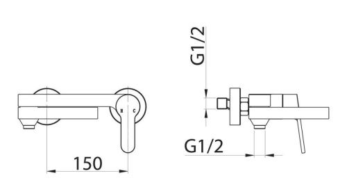 Смеситель BelBagno DELTA DEL-VASM-IN настенный сатин - фото 2